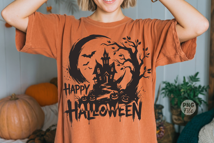Happy Halloween Haunted House PNG,Spooky Brush Style