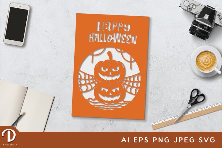 Happy Halloween Paper Cut SVG Cut File