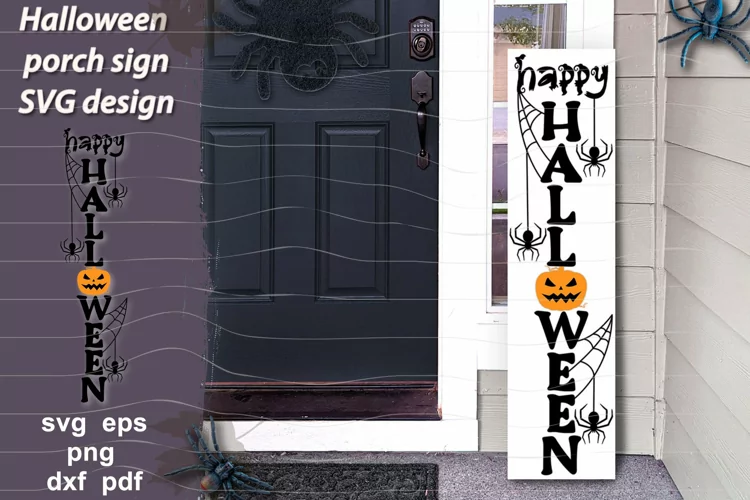Happy Halloween Porch Sign Svg| Welcome Vertical Sign Svg