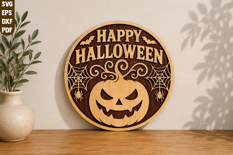 Happy Halloween Pumpkin laser cut SVG