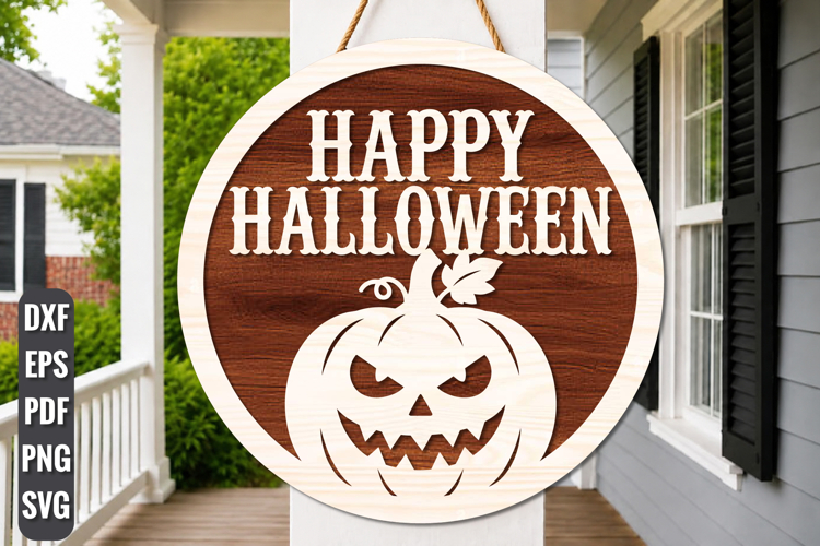 Happy Halloween Pumpkin Sign SVG