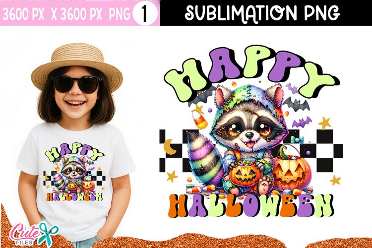 Happy Halloween Raccoon PNG | Sublimation for Crafts