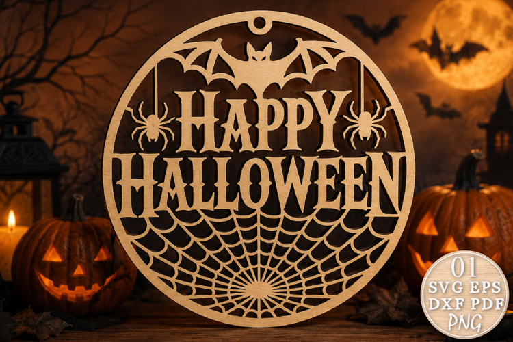 Happy Halloween Sign Laser Cut SVG