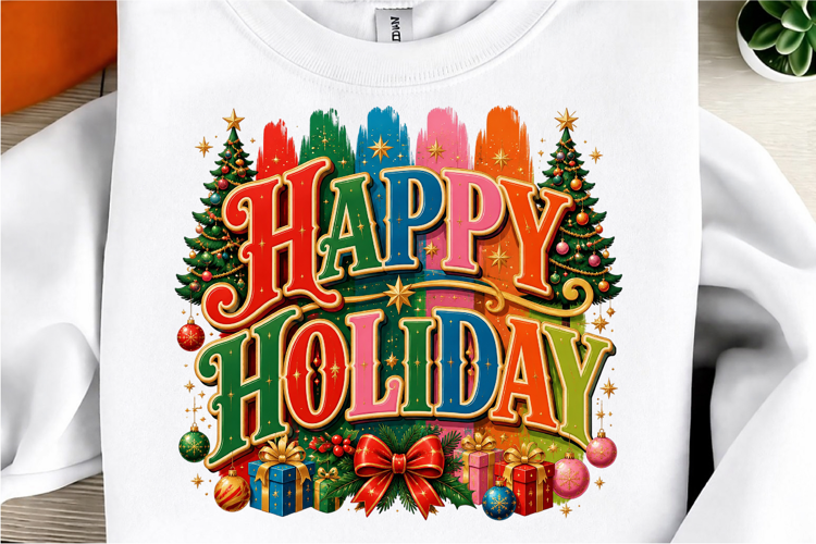 Happy Holidays Sublimation Design