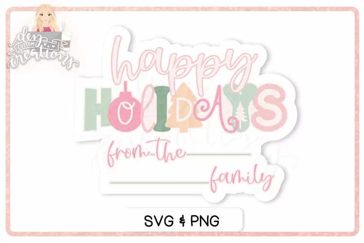 Happy Holidays Tag - SVG and PNG Christmas design
