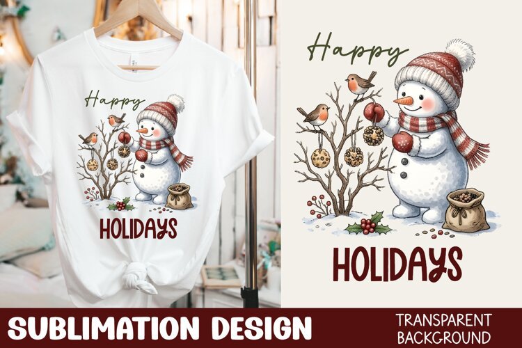 Happy Holidays Tshirt Sublimation
