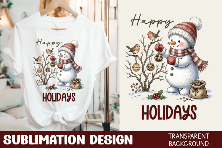 Happy Holidays Tshirt Sublimation