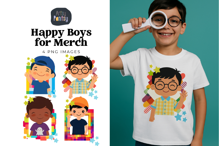 Happy Kids Clipart Bundle I Boys Edition