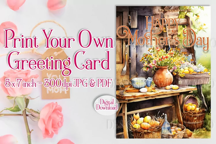 Happy Mother's Day Card, Mother Printable Greeting Card