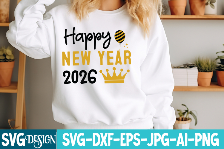 Happy New Year 2026 SVG Design,New Year 2026 Svg Design