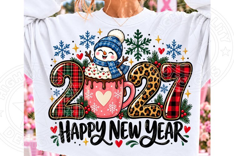 Happy New Year 2027 Hot Cocoa PNG example image 1