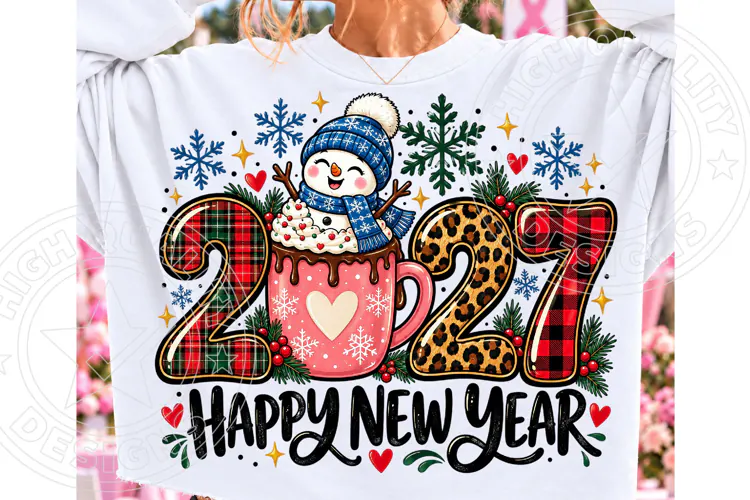 Happy New Year 2027 Hot Cocoa PNG