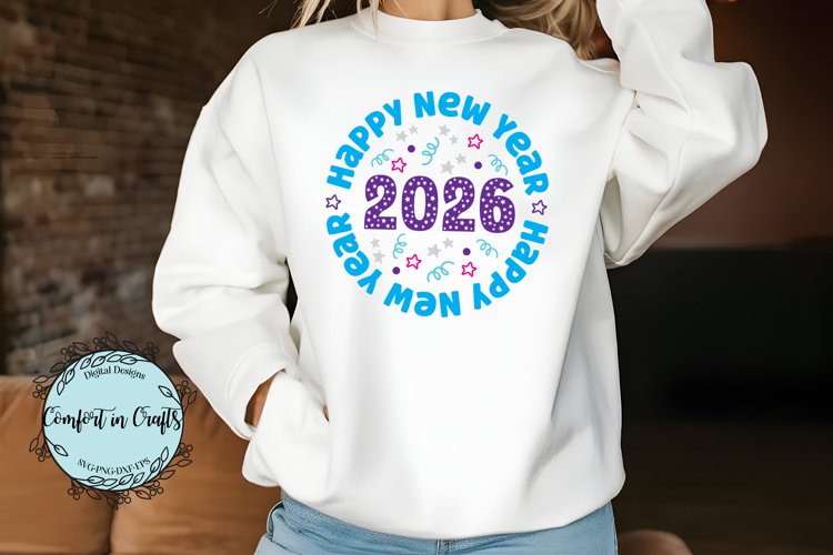 Happy New Year Celebration 2026 SVG and Sublimation design