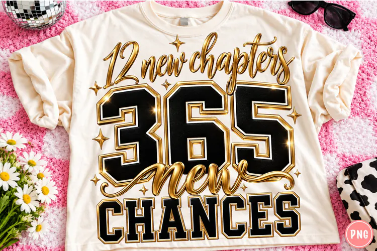 12 New Chapters 365 New Chances PNG | New Year Motivational