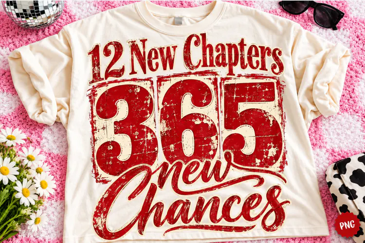 12 New Chapters 365 New Chances PNG | Motivational New Year