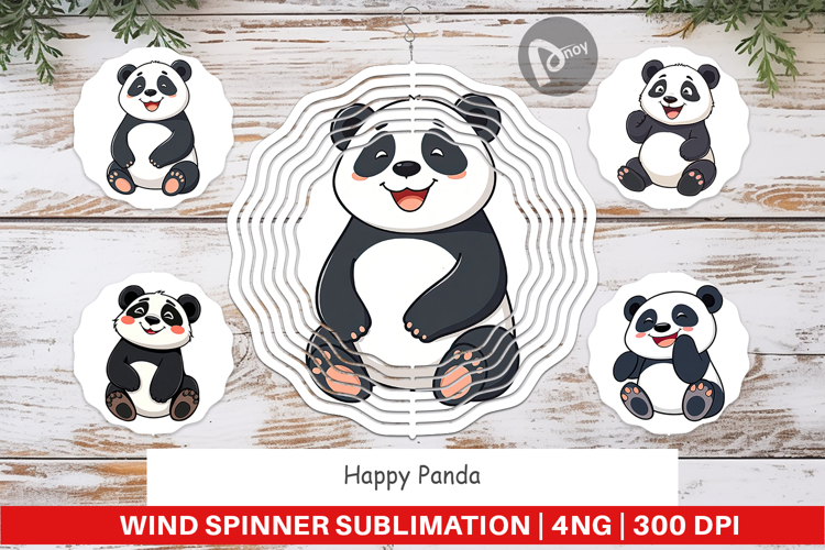 Wind Spinner Smiling Panda