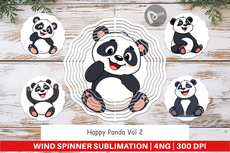 Wind Spinner Smiling Panda