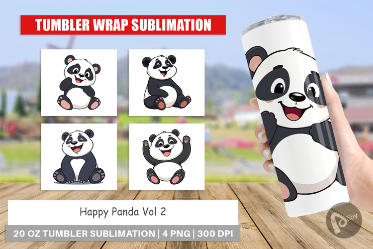Tumbler Smiling Panda