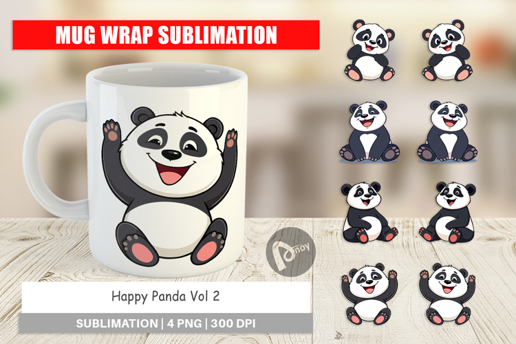 Mug Wrap Smiling Panda