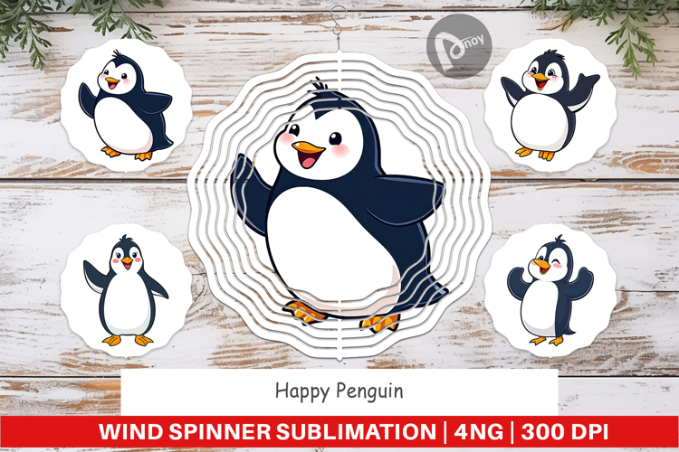 Wind Spinner Happy Penguin