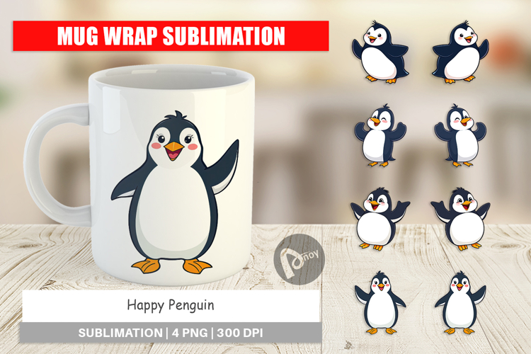 Mug Wrap Happy Penguin