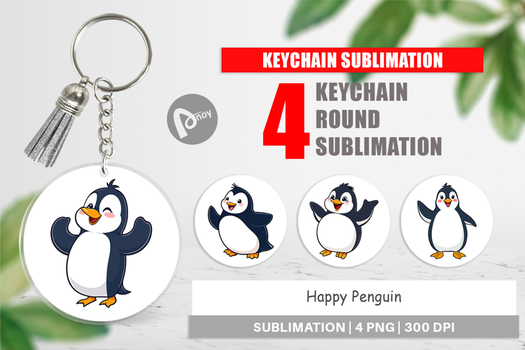 Keychain Happy Penguin