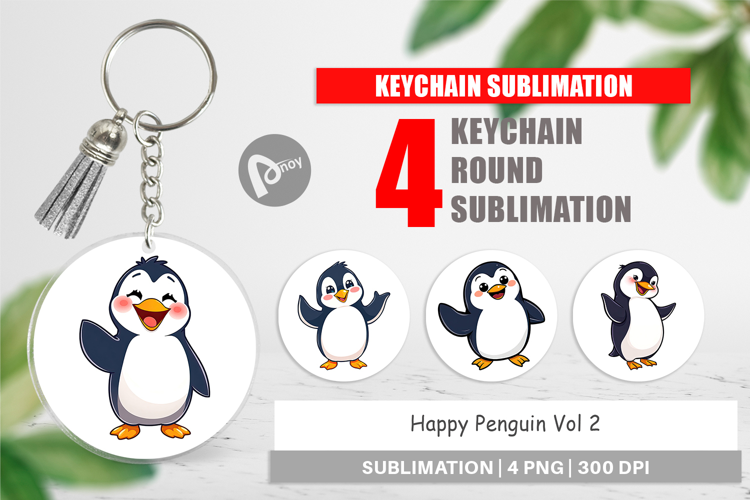 Keychain Happy Penguin