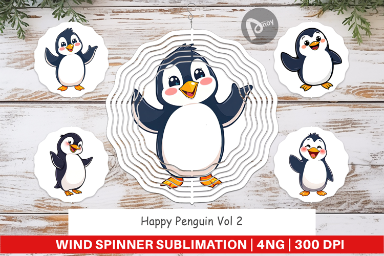 Wind Spinner Happy Penguin