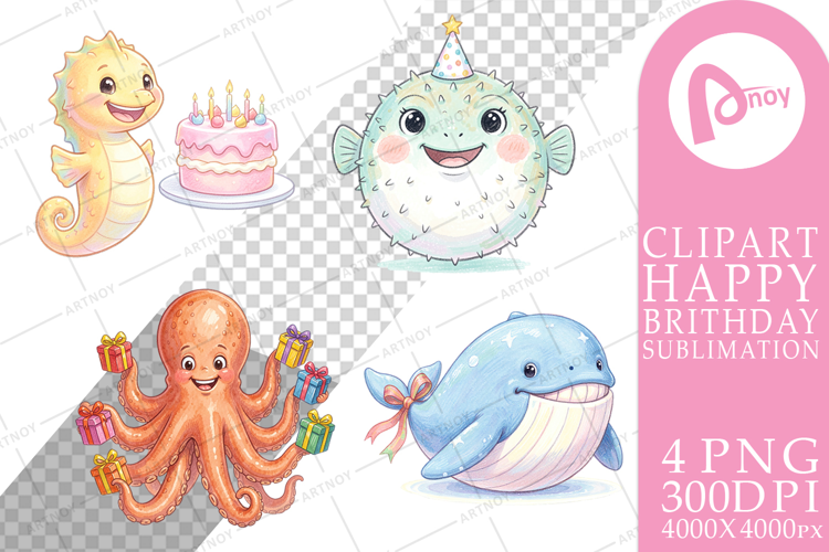 Round Ocean Birthday Sublimation