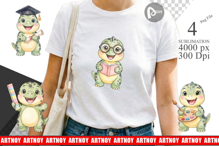 Happy School Dino Pal Sublimation