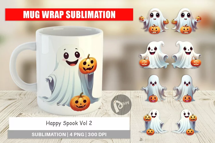 Mug Wrap Design Happy Spook Sticker