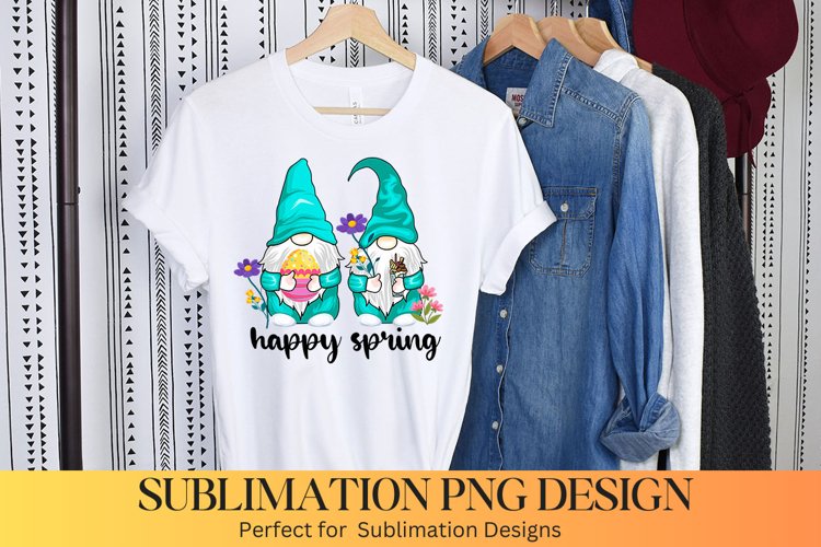 Happy Spring Gnome - Spring Gnome Sublimation Design