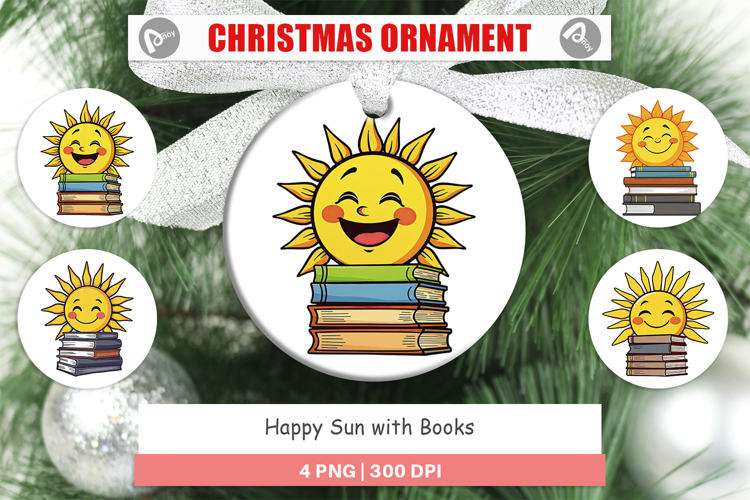 Ornament Sun with Books