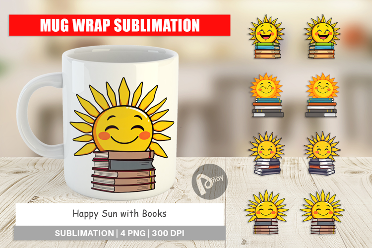 Mug Wrap Sun with Books