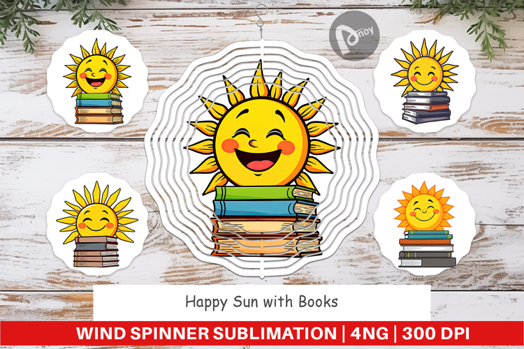 Wind Spinner Sun with Books