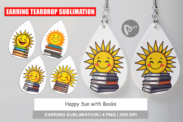 Earring Sun with Books