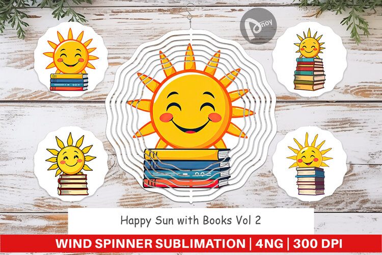 Wind Spinner Sun with Books example image 1