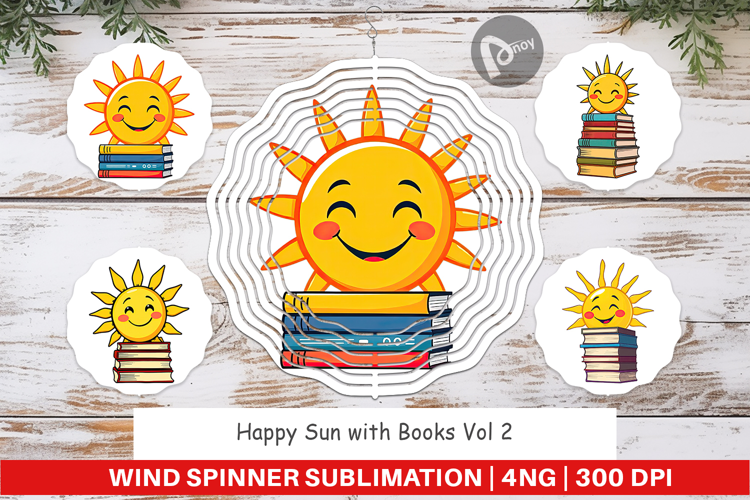 Wind Spinner Sun with Books