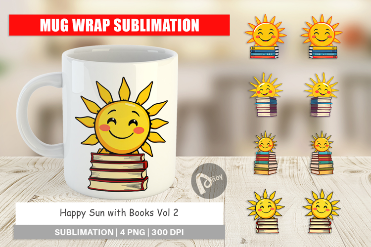 Mug Wrap Sun with Books
