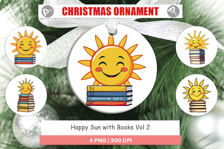 Ornament Sun with Books