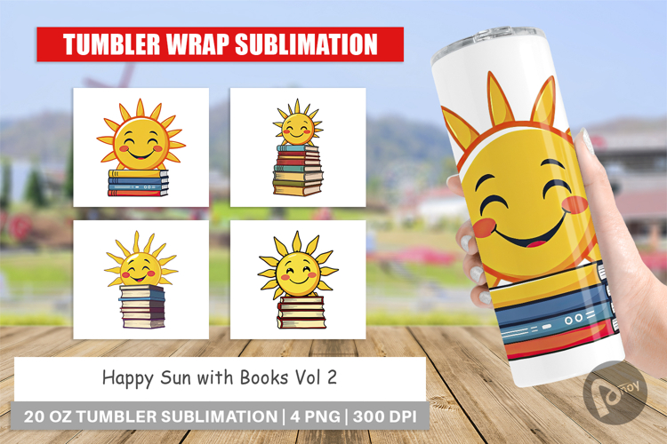 Tumbler Sun with Books