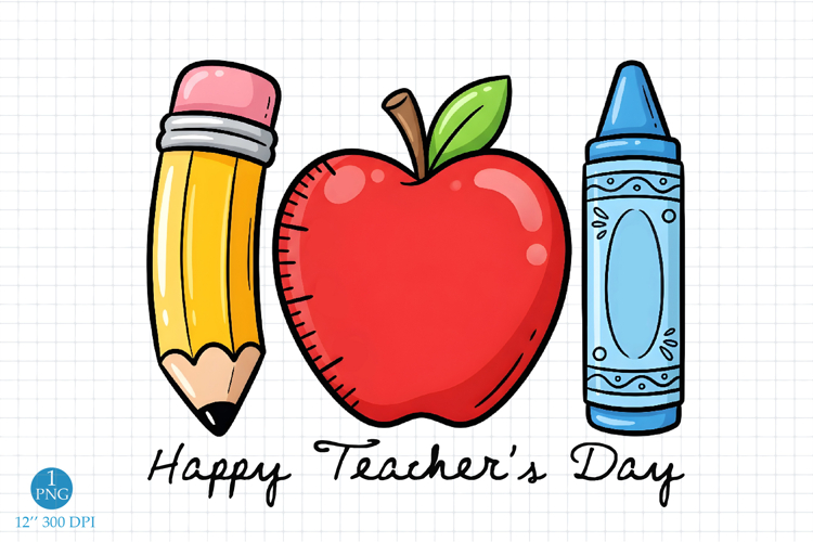 Happy Teachers Day PNG Design