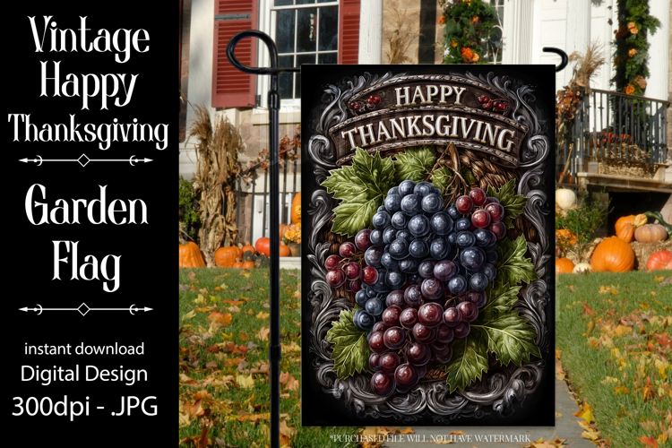 Happy Thanksgiving Garden Flag, Vintage Thanksgiving Flag 40