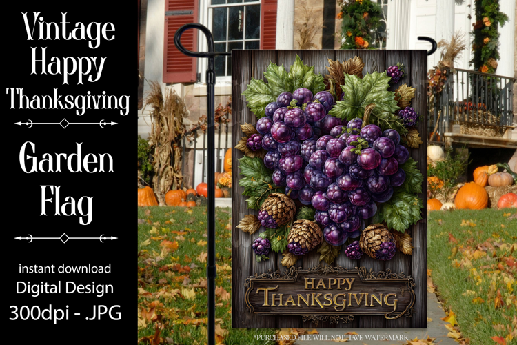Happy Thanksgiving Garden Flag, Vintage Thanksgiving Flag 6