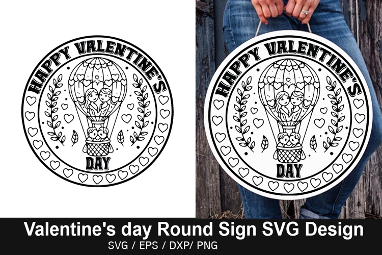 Happy Valentines Day - Valentines Day Round Sign Design