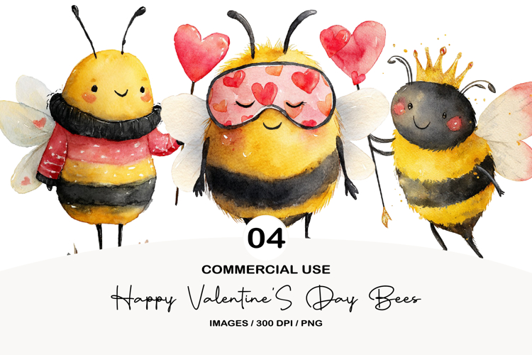 Happy Valentines Day Bees Png