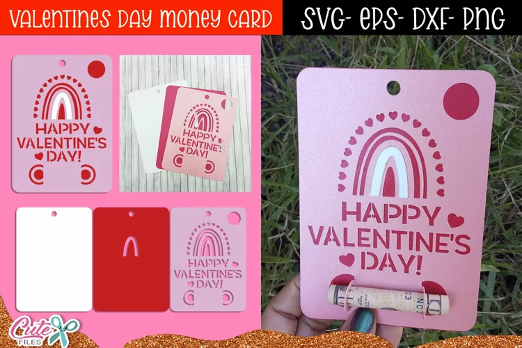 Valentines Day Money Card Holder | SVG template Paper Cut