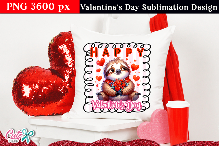 Cute Sloth Valentine PNG | Sublimation for Crafts