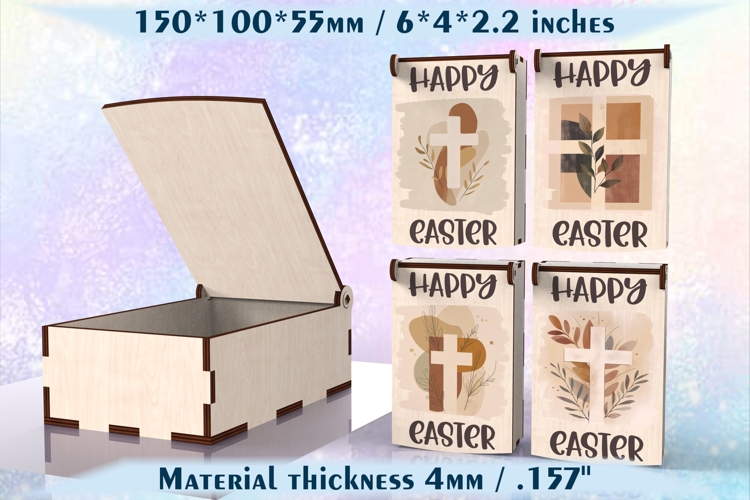 Hinged Easter Gift Box Laser Cut File for Glowforge   xTool