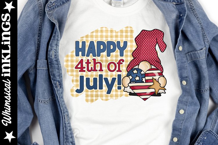 Happy Fourth Of July Gnome Sublimation